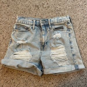 Ripped light wash Jean shorts